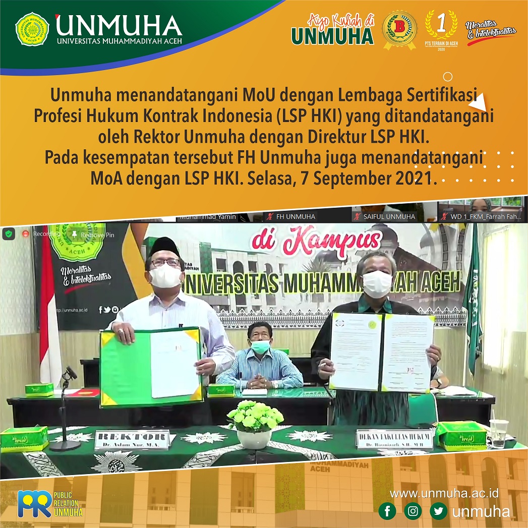 Unmuha Aceh Tandatangani MoU dan MoA dengan LSP-HKI